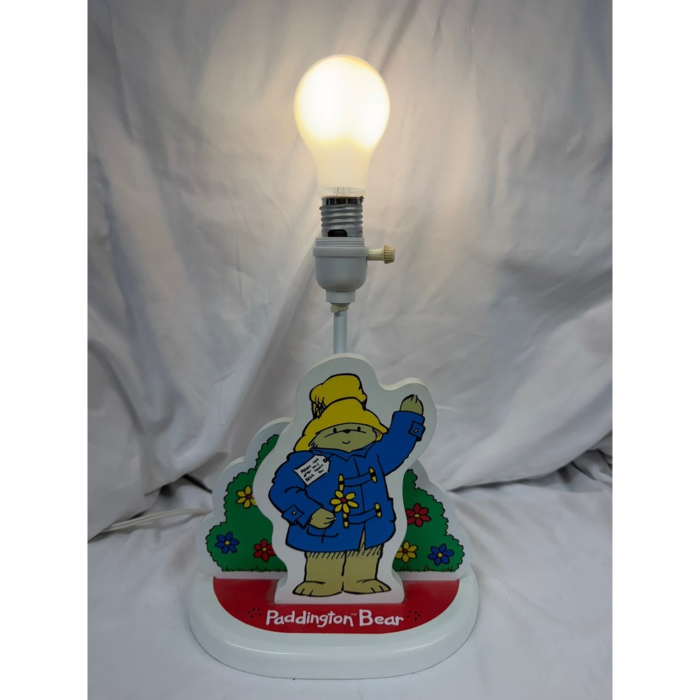 Vintage Paddington Bear Table Lamp with Night Light Function Nursery Decor